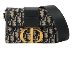 30 Montaigne Box, Leather/Canvas, Beige/Blue, 05RU0282, S/DB, 2*